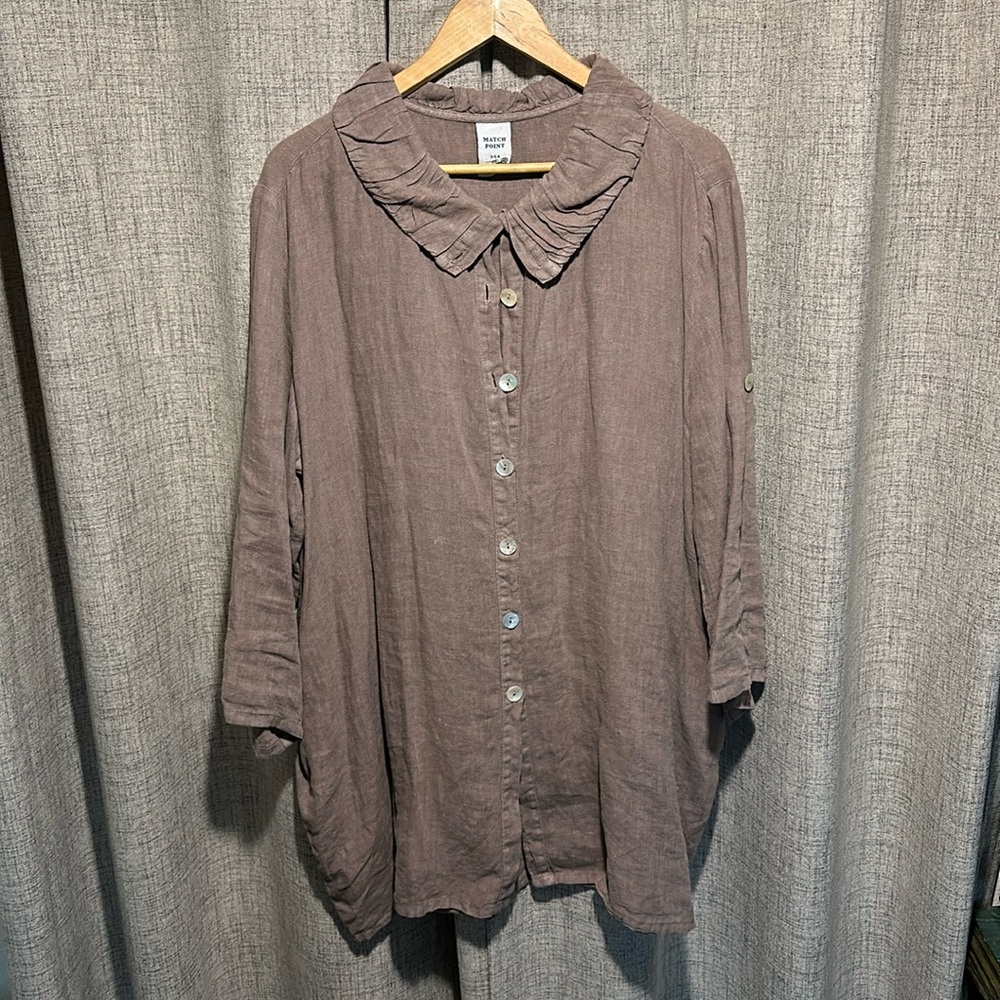 Match Point Linen Tunic Size Large